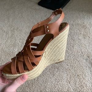 Brown Strapped Wedges